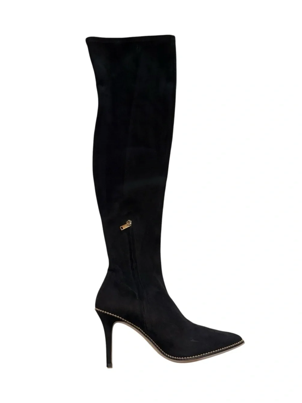 Coach Women’s Thigh High Wyonna Stretchy Boot with Gold Beadchain Size 10